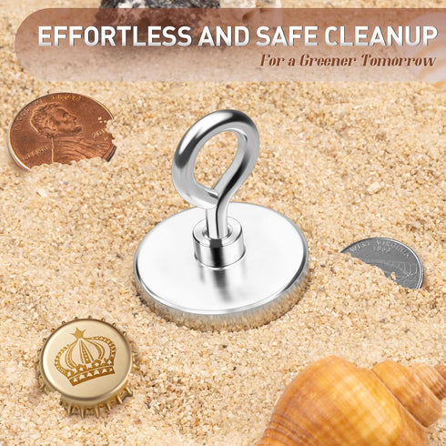 150 LBS 1.42inches(36mm) FINDMAG Neodymium Magnets, Strong Magnet with Eyebolt, Fishing Magnet for Hoisting, Lifting