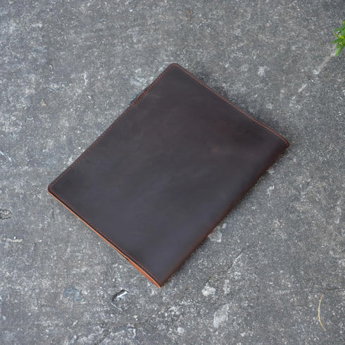Genuine Leather Journal Notebook Cover, Composition Notebooks 9.75" x 7.5", Gift for Student, Dark Brown