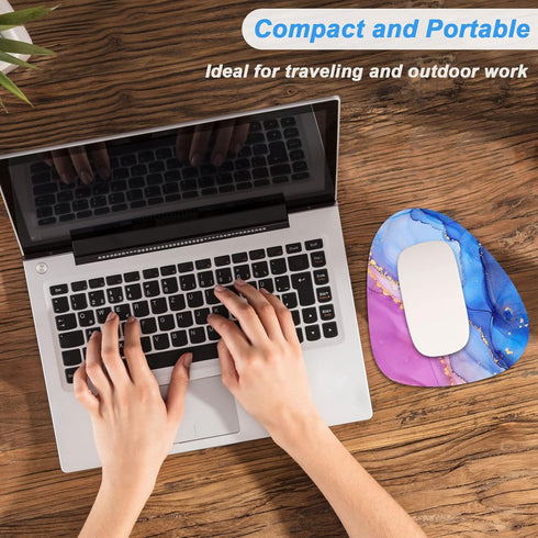 Rimilak Small Mouse Pad, 6 x 7 Inch Irregular Mini Mouse Pad with Non-Slip Rubber Base, Purple Marble