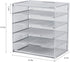 Samstar Metal Desk File Organizer, 5 Tier Shelf and Sorter, Silver