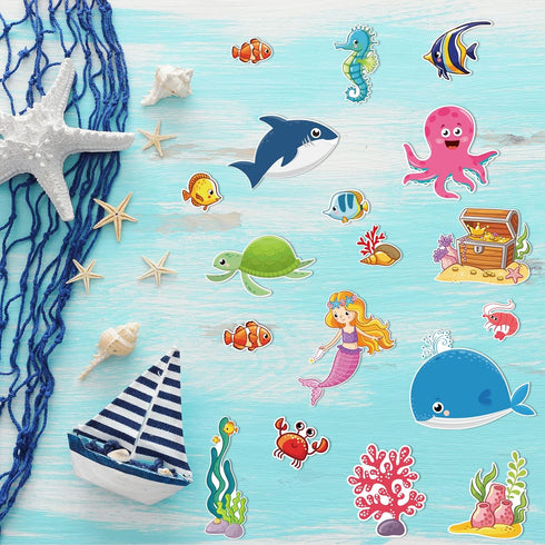 Under The Sea Bulletin Board Set, Ocean Creatures Educational Decorations, Sea Animal Cutouts for Classroom Wall Decor