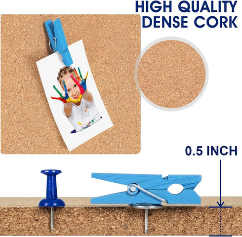SVOPY Cork Bulletin Square Board for Walls - 4 Pack Extra Thick 12x12 Inches Cork Board Tiles for Home & School