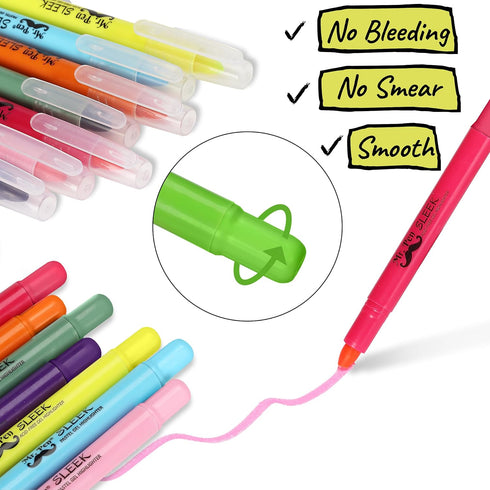 Mr. Pen Gel Highlighters - 16 Pcs (8 Pastel & 8 Vibrant) Assorted Colors, No Bleed Bible Highlighters