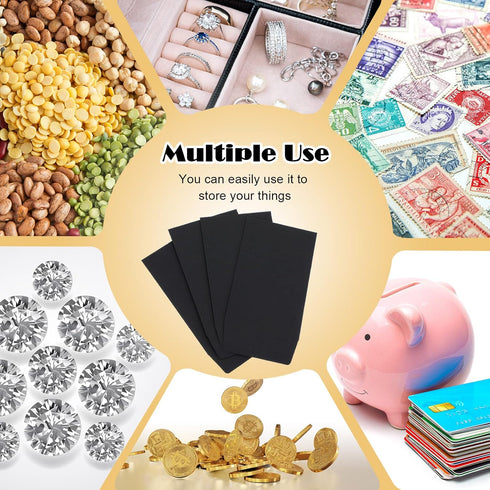 Geyee 500 Pcs Small Coin Envelopes, Self Adhesive Mini Envelopes for Cash, Black, 2.25 x 3.5 Inch