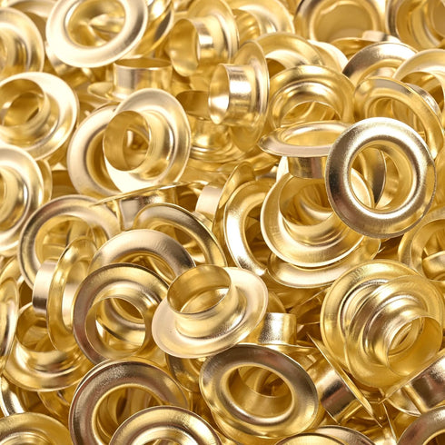 KING PIECES 2000pcs Gold Grommets, 3/8 Inch (10mm) Washers and Grommets Kit for Grommet Tool, Metal Grommets Eyelets