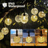 SeaShine 22ft 50LEDs IP65 Rechargeable Battery Operated String Lights - Crystal Globe String Lights, Waterproof Battery