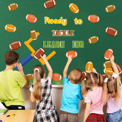 CY2SIDE Fall Football Bulletin Board Set, 85PCS Cutouts for Classroom Back to School Wall Decor Supplies