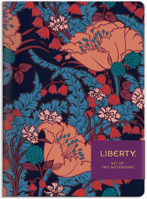 Galison Liberty London Floral Writers Notebook Set – Two 6” x 8.25” Soft Covered Journals, 80 Lined Pages Each
