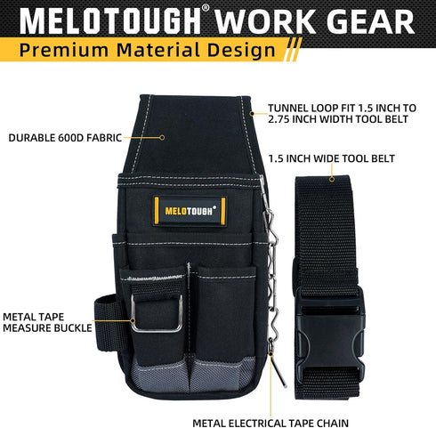 MELOTOUGH Pocket Tool Pouch, Mini Tool Organizer Pouch with Belt Clip for Electrician, Carpenter, and Technician