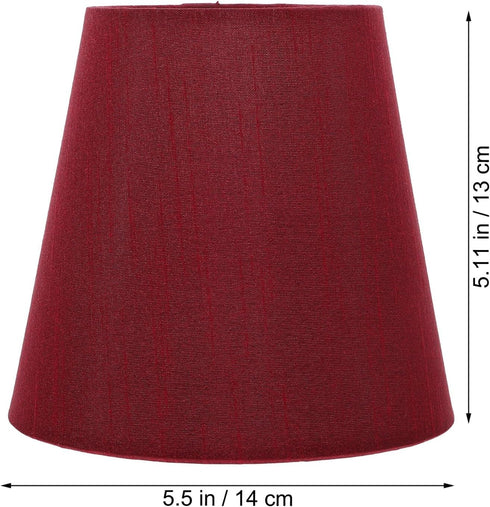 2pcs Bulb Kichvoe Small Clip on Lampshade, Barrel Red Fabric Lamp Shades Clip On for Table Chandeliers Wall Floor Lamp
