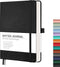 RETTACY A5 Bullet Dotted Journal, 256 Pages, 120 GSM Premium Acid-Free Paper, Leather Hardcover, Black