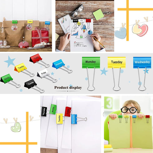 Tenare 6 Pieces Teacher Essentials Large Binder Clips, 2 Inches Teacher Binder Paper Clips for Classroom Supplies