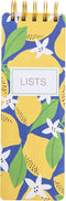 Graphique Reporter Journal, Lemon Design, Gold Foil Portable Notebook, 150 Lined Sheets, 3" x 8.75"