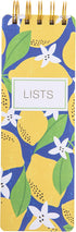Graphique Reporter Journal, Lemon Design, Gold Foil Portable Notebook, 150 Lined Sheets, 3" x 8.75"