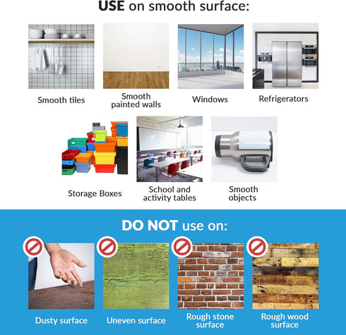 Extra Large Self-Adhesive Whiteboard Decal Sticker, 6.5 FEET Peel and Stick Wallpaper with 4 Dry Erase Markers, 17.7” X