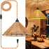 Maliralt 16.4ft Hanging Lamps Rattan Pendant Light - Plug in Cord Hanging Light Fixture Plug Into Wall Outlet Pendant