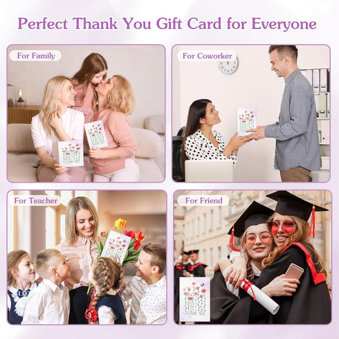 5.5"x8" Bridal Shower Thank You Cards - Floral Thank You Card with Gold Foil Leaves Appreciation Gifts with Seal