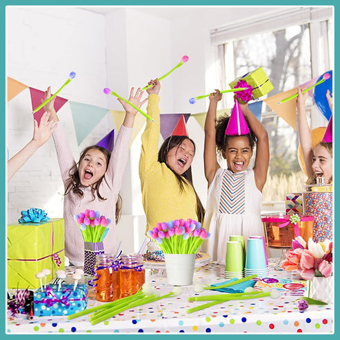 SANNIX 50 Pcs Color Changing Tulip Flower Pens, Novelty Fun Gel Ink Pens for Birthday Party Favors