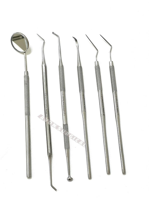 GERMAN Dental Hygiene Kit, 6 Piece Dentist Tools for Teeth Cleaning and Gum Health