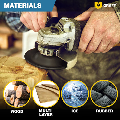 GRAFF Premium Wood Carving Disc 4 1/2 Inch for Angle Grinder, Shaping and Grinding Wheel for Wood and Plastic