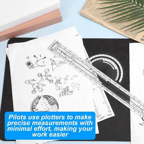 Xelsluthe Pen Plotter Fixed Plotter for Pilots Accurate Scale Aviation Navigation Plotters Flight Planning Routes Tools