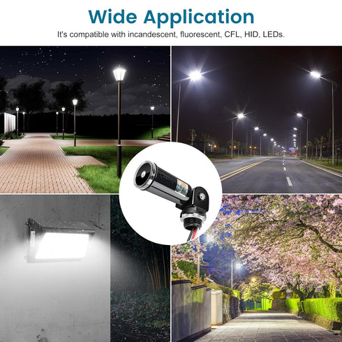 Generic Outdoor Photocell Sensor, Dusk to Dawn Day Night Swivel Mount Conduit Lighting Control, Photoelectric Sensor