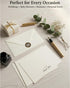 Papierville 24 Pack 4x6, Thank You Cards with Envelopes & Stickers Ivory Gold Foil Flat Notecards Thick Matte Paper