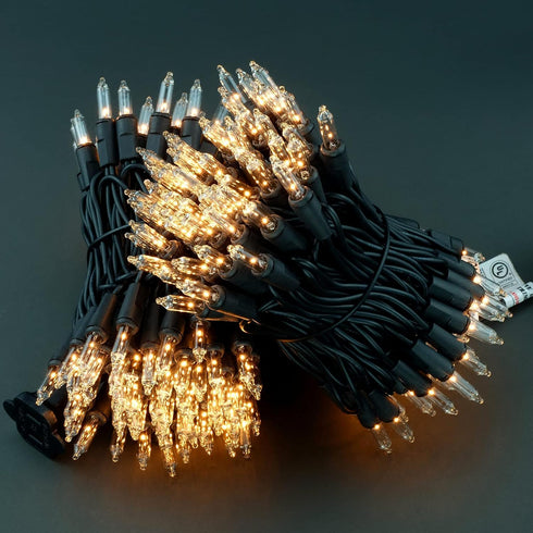 200 Pack 2 21 100 Count YULETIME Clear Christmas Lights with Black Wire, of Strands of ft UL Certified Incandescent