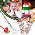 Christmas Pencils with Eraser Toppers - Multicolored Wooden Snowman Santa Claus for Kids Classroom Supplies