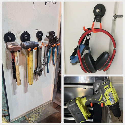 Duty,2PCS MUTUACTOR Magnetic Hooks Heavy Strong Magnetic Garage Hooks for Hanging,Anti-Slip Powerful Magnet Storage