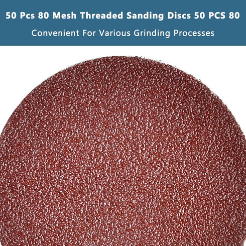 Lainballow 50 3 inch 80 Pcs Sanding Discs, Grit Grinding Pads, R-Type Roll Lock Sandpaper Discs, Quick Change Grinding