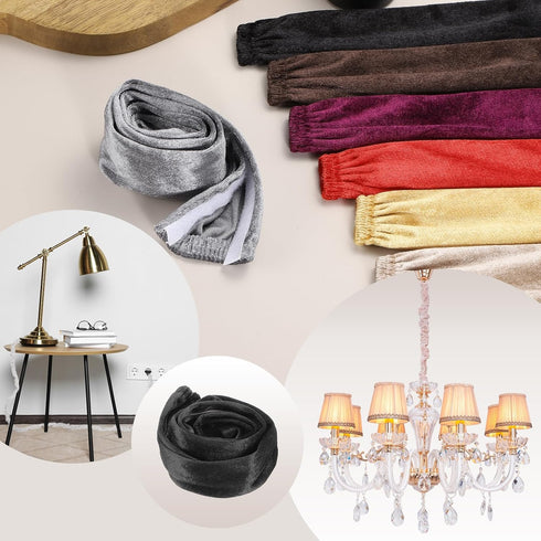 2.6ft PATIKIL Chandelier Chain Cord Cover, Velvet Cloth Fabric Chain Sleeve Decorative Cord Covers for Chandelier Wires