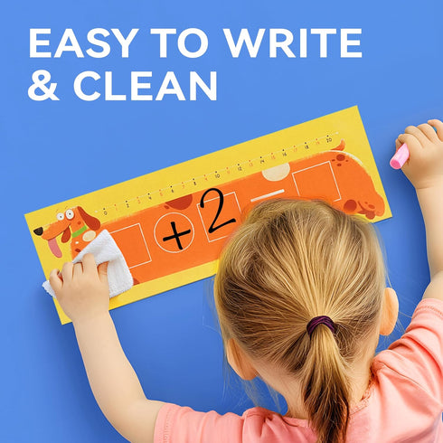 Number Line Dry Erase Boards, Double Sided Writable Math White Board for Kids, 26 Packs