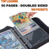 Jumbo Card Binder - 100 Pockets Hold Oversized Big Card 3 Rings With 50 Double Side Removable Premium Pages Portable & Lightweight Orange Leather Jumbo Binder + 25pk (L) + 25pk (XL) by Doubled Up