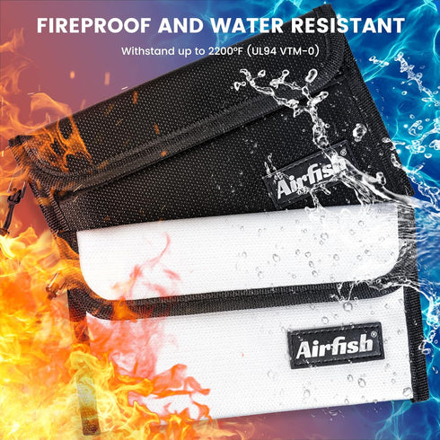 Fireproof Money Bag, 5 x 8 inches Waterproof Cash Bag with Zipper for Valuables