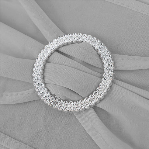 JKDMJF 50 Pack Stretch Spandex Silver Gray Chair Sashes Bows - Universal Chair Bands with Silver Buckle for Wedding