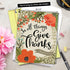 The Best Card Company Flower Thank You Greeting Card (8.5 x 11 Inch, Beautiful Floral Gratitude Notecard)