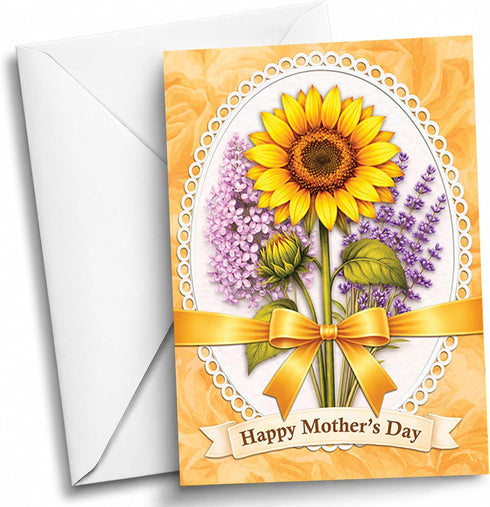 Mothers Day Card Sunflower, Sunflower Mothers Day Gift For Women Mom Grandma