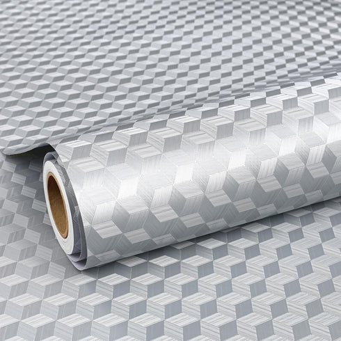 15.8inx23ft ReWallpaper Stainless Steel Backsplash Wallpaper Peel and Stick Oil Resistant Brushed Silver Contact Paper