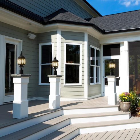 588004 3-Inch Design House Outdoor Pier Mount Base for Post Lights Only, Fits Diameter Light Posts, Weather-Resistant