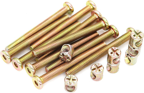 binifiMux M6 Hex Socket Cap Furniture Crib Baby Bed Bolts and Barrel Nuts for Chairs, 10-Pack M6 x 50mm