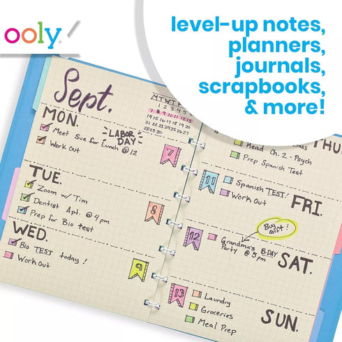 Ooly Oh My Glitter! Glitter Highlighter Pens Set of 6 - Neon Colors, Chisel Tip for Note Taking & Art