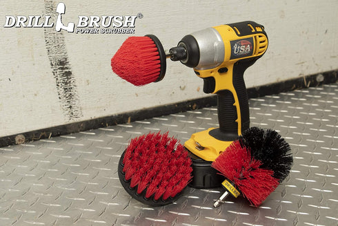Drill Brush Power Scrubber by Useful Products - Wood Cleaner, Concrete Cleaner, Stiff Bristle Brush for Cleaning