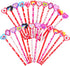 Konsait 2 Dozen (24) Valentine Pencils Assortment with Giant Eraser Topper Decorated with Love Hearts, Candies, Stars