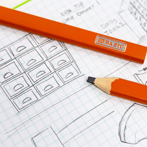 BAZIC Carpenter's Pencil, 5-Count