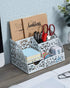 EasyPAG Desk Organizer Caddy with 6 Compartments and 1 Sliding Drawer for Home, School, White