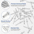 WORKPRO 200Pcs Aluminum Blind Rivets, 3/16" x 1/2" Pop Rivets Assortment for Metal, Marine, Automotive