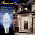 25 Pack C7 Cool White LED Replacement Christmas Light Faceted Bulbs, 0.72W, E12 Base, 2 SMD LEDs in Each Light Bulb,