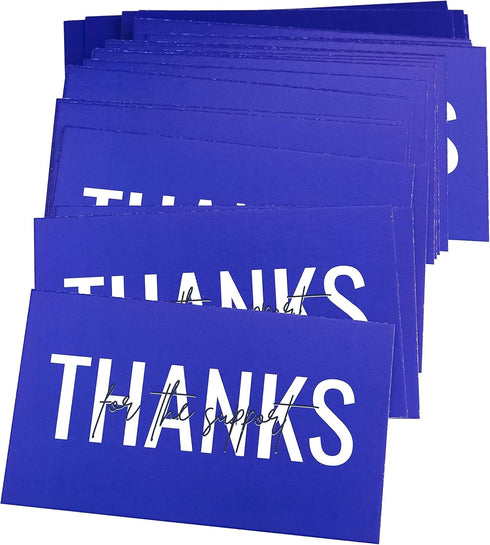 RXBC2011 100 Little Thank You Cards, Handwritten Lettering Design Bulk Notes for All Occasion, 3.5 x 2 Inch (BLUE)