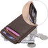 ID Badge Holder with Neck Lanyard - PU Leather Wallet Case with 1 ID Window, 4 Card Slots (Coffee)